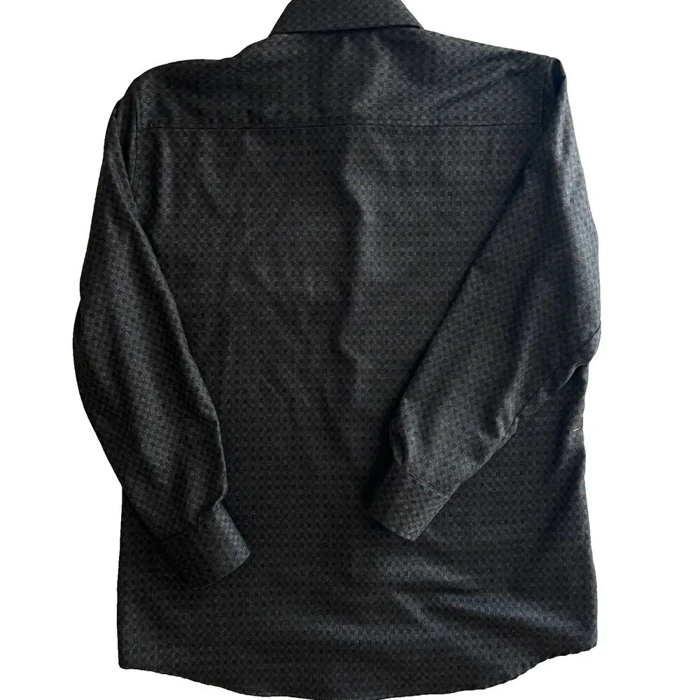 Haupt Shirt L 16.5 Modern Fit Checked Grey